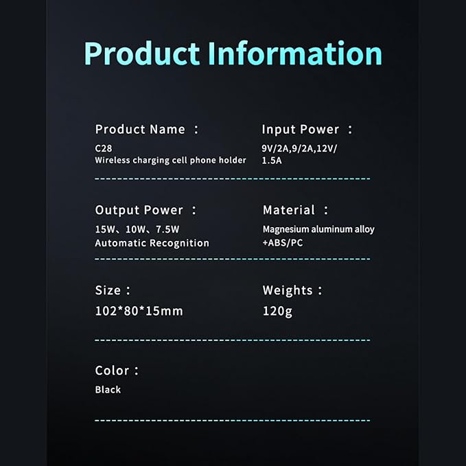 Car Phone Holder Wireless Car Charger, 15W Fast Charging Auto Sensing Clamping - Image 13