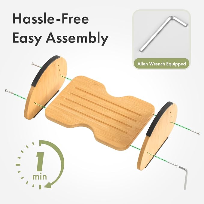 Amazer Bamboo Foot Rest for Under Desk at Work, 2-in-1 Reversible Rocking - Image 7