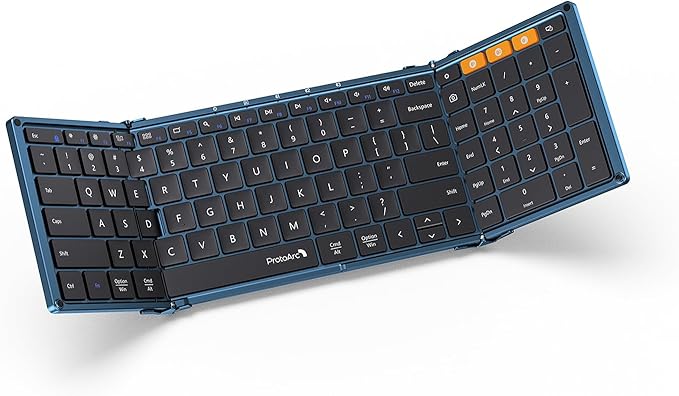 ProtoArc Foldable Bluetooth Keyboard, XK01 Full-Size Portable Wireless Keyboard by ProtoArc