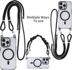 for iPhone 15 Pro Case with 62.99 inch Lanyard, Classic Clear&Black Magnetic - Image 5