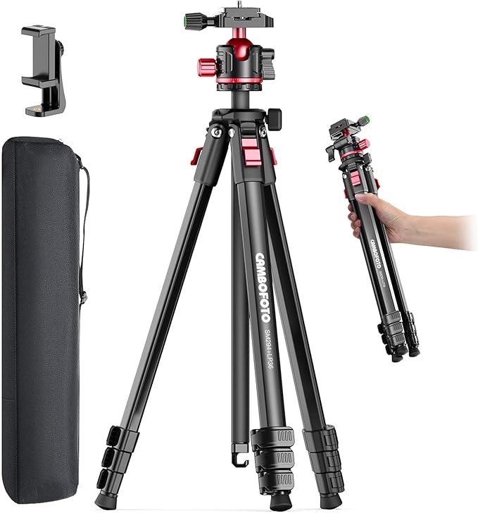 CAMBOFOTO 68" Lightweight Travel Camera Tripod by CAMBOFOTO