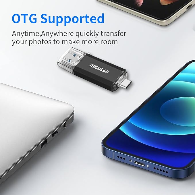 Thkailar USB C Thumb Drive 128GB OTG USB 3.1 Flash Drive Dual - Image 3