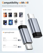 Temdan 4 Pack Lightning to USB C Adapter - Image 2
