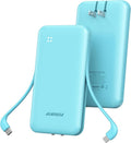 Alongza Portable Charger Built-in Cables and AC Wall Plug, Slim Fast Charging by Alongza