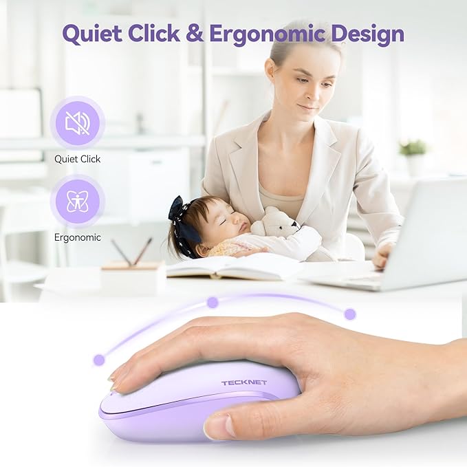 TECKNET Wireless Mouse, 2.4G Quiet Computer Mouse - Image 3