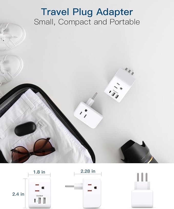 2 Pack Italy Travel Plug Adapter, Type L Italy Power Adapter - Image 5