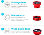 3 in 1 Cell Phone Camera Lens Kit Wide Angle Macro Fisheye Lens Universal - Image 3