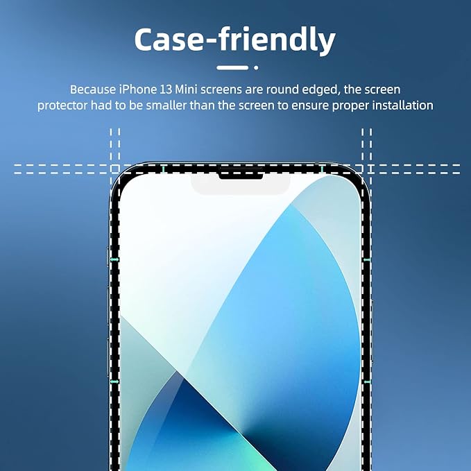 NEW'C 3 Pack Designed for iPhone 13 Mini Screen Protector, Enhanced Tempered - Image 3