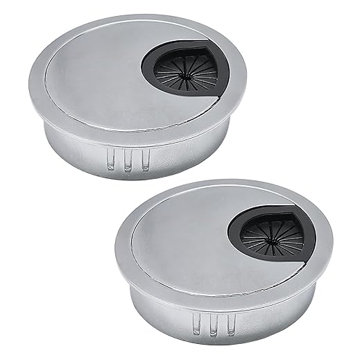 2 Pcs Desk Grommet 2" / 50 mm, Desk Cord Hole Cover, Cable Grommet Metal Zinc by EASYEAH