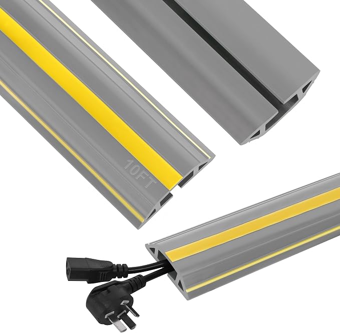 Floor Cord Cover 10Ft Heavy Duty PVC Floor Cable Protector Electric Cord Hider by Kikerike
