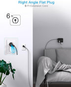 Extension Cord 6 Ft, HANYCONY Surge Protector Power Strip Long Cord 8 Outlets 4 - Image 7