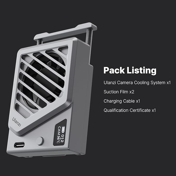 ULANZI Camera Cooling Fan Silver New, Spring Telescopic Mounting Adjustable - Image 5