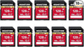 GIGASTONE 128GB SD Card 10-Pack, Camera Plus, V30 U3 SDXC Memory Card High by Gigastone