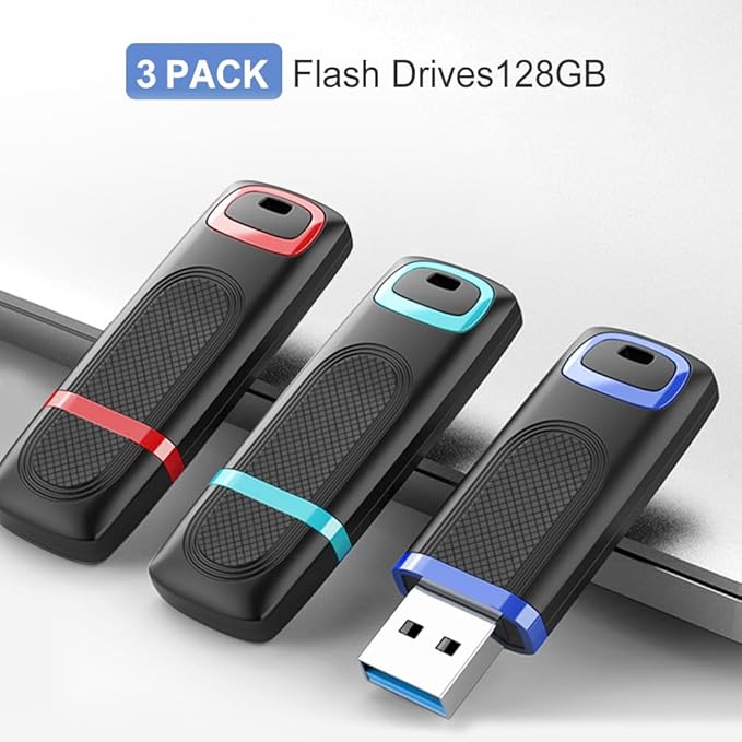 TOPESEL 128GB Flash Drive 3 Pack, USB 3.0 Thumb Drives High Speed Memory Stick - Image 6