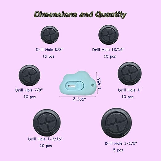 65Pcs Round Rubber Grommets kit 6 Sizes Double Sided Rubber Grommets - Image 2