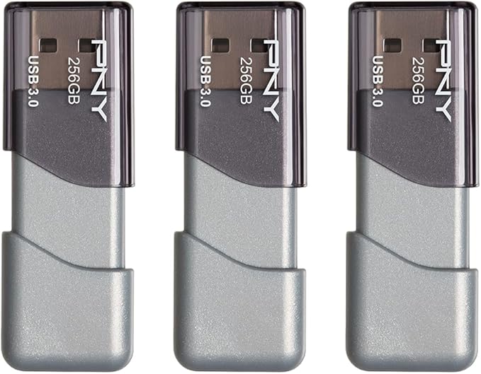 PNY 256GB Turbo Attaché 3 USB 3.0 Flash Drive 3-Pack – Grey, P-FD256X3TBOP-MP - Image 4