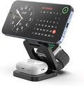 Fast Wireless Charger, Magnetic Foldable 3 in 1 Charging Station by KUXIU
