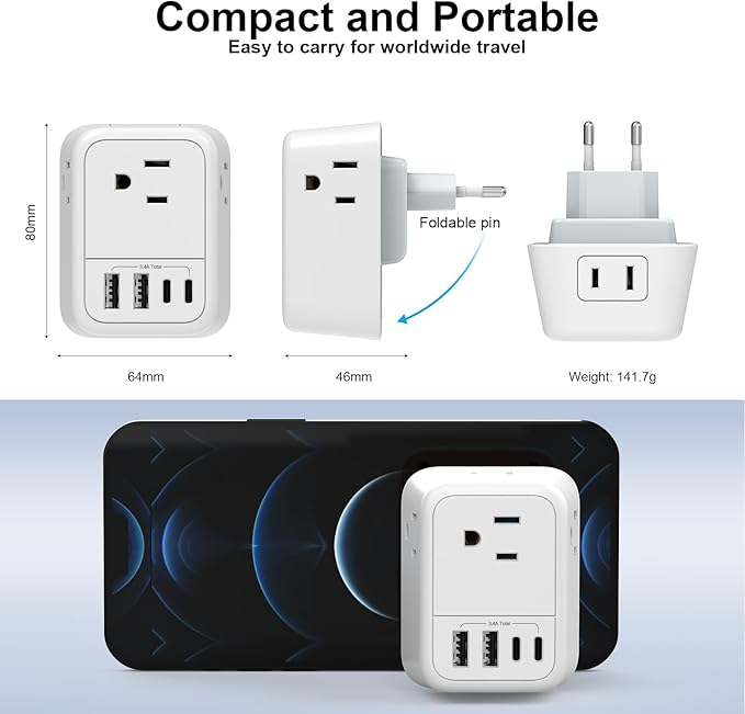 Travel Plug Adapter, International Plug Adapter - Image 5