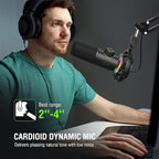 FIFINE USB Gaming Microphone, RGB Dynamic Mic - Image 6