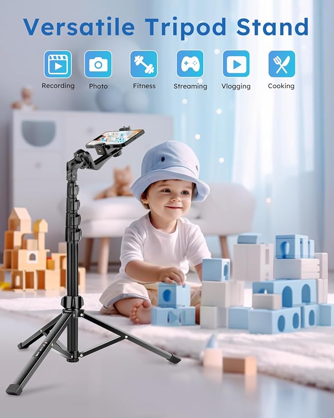 Phone Tripod, Stable & Adjustable Tall, Suit - Image 7