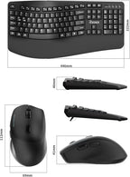 Wireless Keyboard and Mouse Combo, 2.4G Full Size Wave Keys Ergonomic Keyboard - Image 9