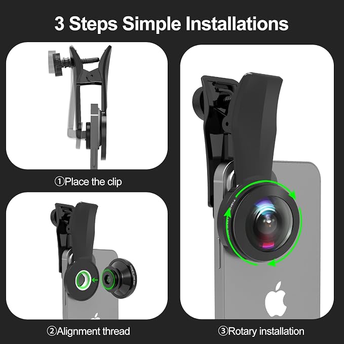 200° Fisheye Lens with 17mm Thread Universal Phone Lens Clip - Image 6