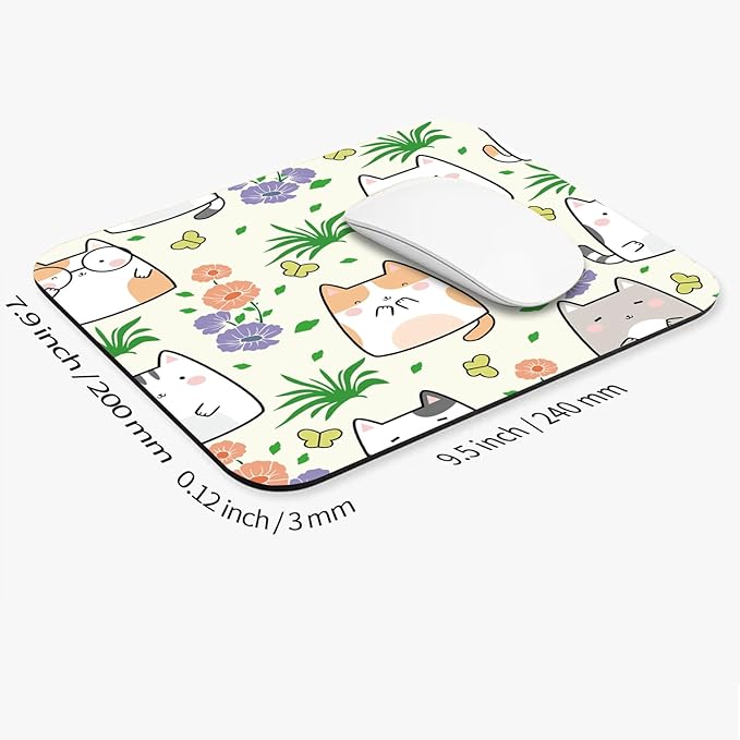 Square Mouse Pad Cute Cat, Personalized Premium-Textured Custom Mouse Mat Design - Image 2