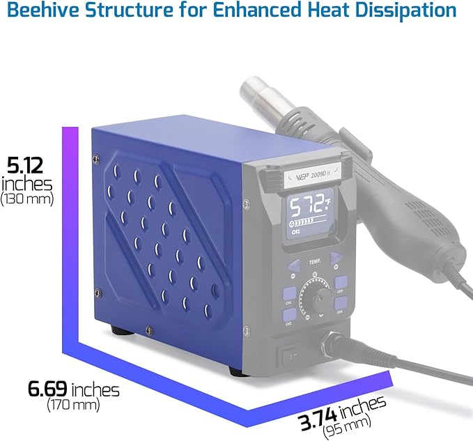 WEP 2009D-II Hot Air Soldering Station, Hot Air Rework Station - Image 6