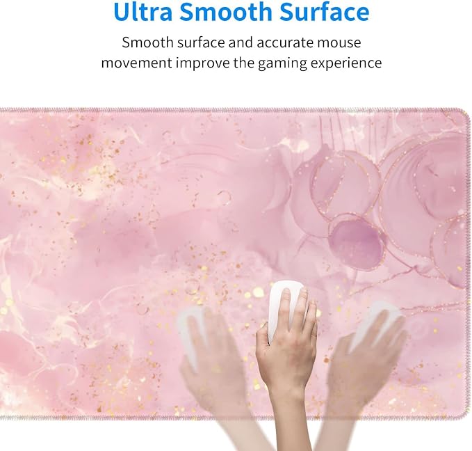 Rose Gold Marble Large Mouse Pad Extended Gaming Mousepad 31.5 x 11.8 Inch - Image 5