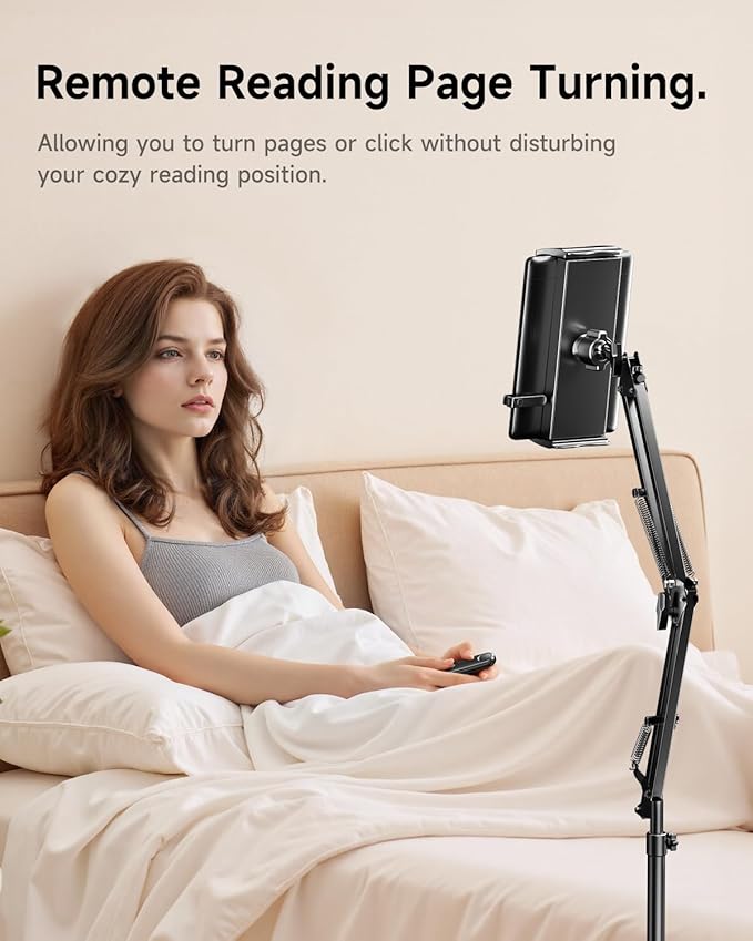 Floor Stand for Kindle with Remote Page Turner, Holder Stand for Reading in Bed - Image 3