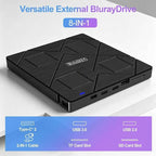 8-in-1 External Blu-ray Drive: 2 USB + USB-C Ports, TF/SD Card Reader, Laptop - Image 5