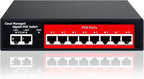 STEAMEMO 10-Port Gigabit Managed PoE Switch, 8 PoE+ Ports@120W, 2 Uplink Ports by STEAMEMO