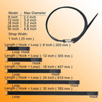 8"12"18"24"30" Hook and Loop Fastening Cable Strap - Image 2