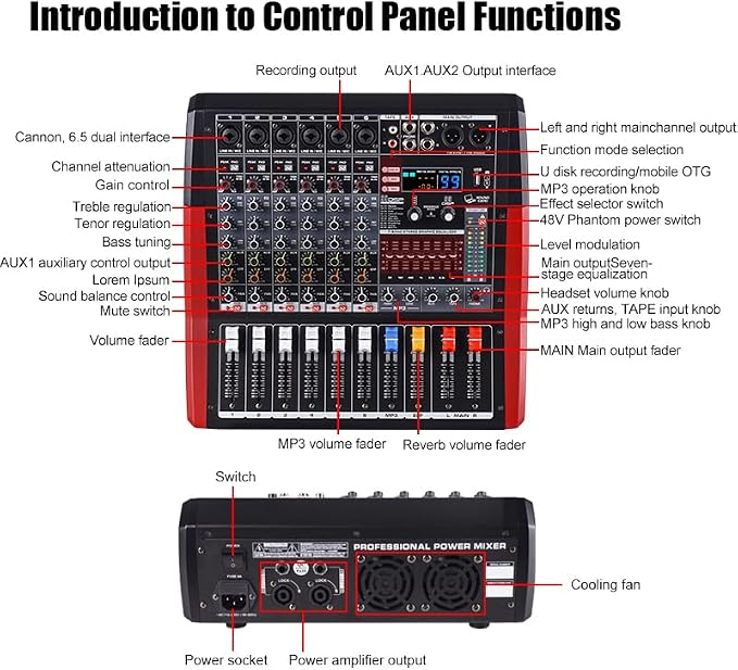TF600 6-Channel Professional Mixer - Image 8