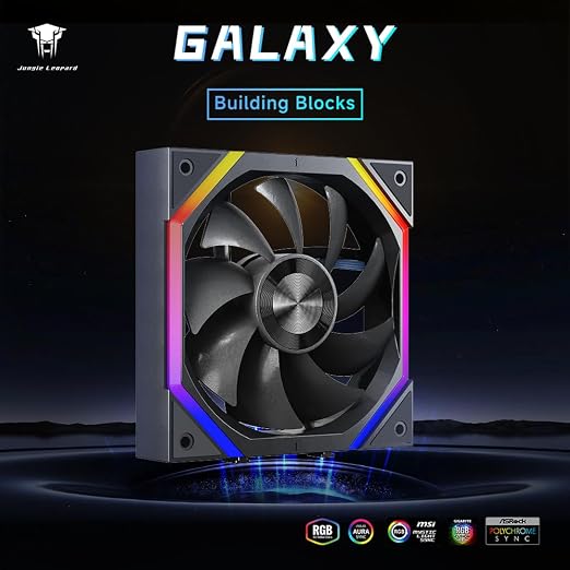 Jungle Leopard Galaxy 120mm PC Reverse Blade Case Fans, ARGB and PWM Cooling - Image 2