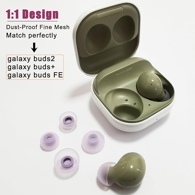 Silicone Ear Tips for Galaxy Buds 2 Replacement Earbud Tips, 6 Pairs LMS Purple - Image 5