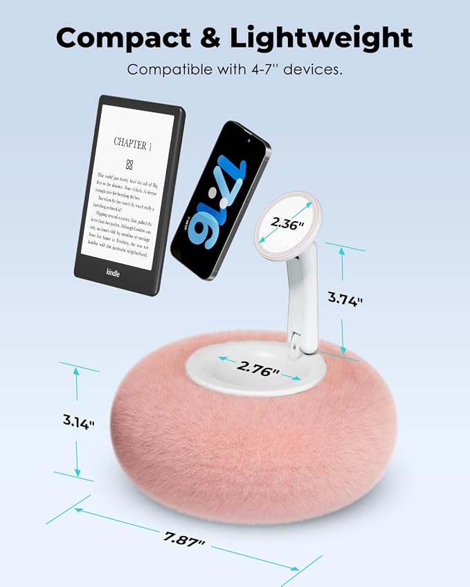 Viozon Phone Holder for Bed, Magnetic Pillow Stand, Compatible - Image 4