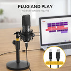MAONO USB Microphone Kit 192KHZ/24BIT AU-A04T PC Condenser Podcast Streaming - Image 4
