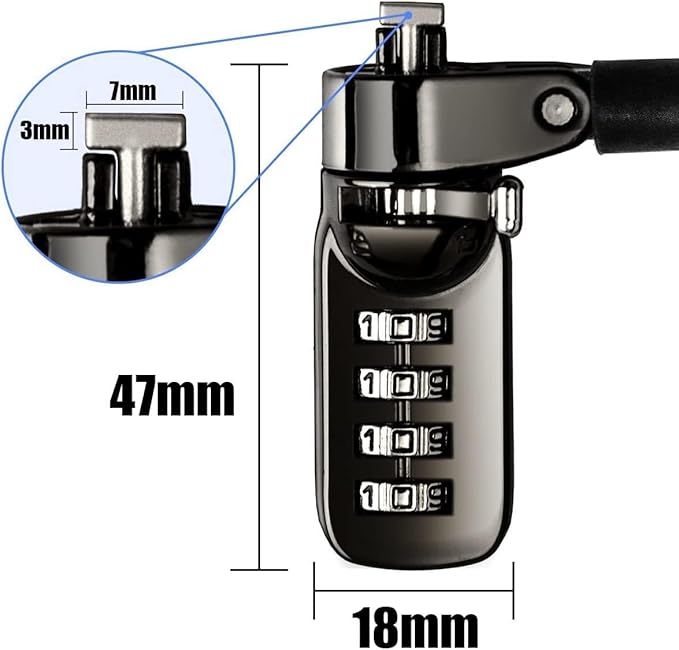 I3C Laptop Cable Lock 4 Digital Combination Lock Security Computer Cable Lock - Image 5