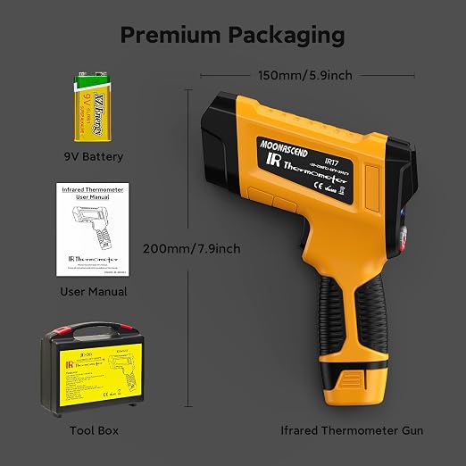 -58°F to 3992°F High-Temp Temperature Gun, Industrial IR Thermometer Gun High - Image 6