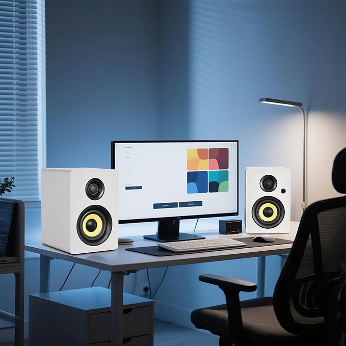 Sanyun SW206 80W Active Dual-Mode Bookshelf Speakers, 4” Studio Monitor & HiFi - Image 6