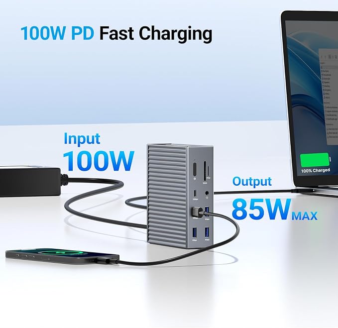 ACASIS USB C Docking Station Dual Monitor, 16-in-1 Laptpop Docking Station - Image 6
