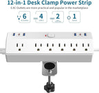 40W Fast Charging Station, Desk Clamp Power Strip, JXGUCAT Removable Desk Clamp - Image 2
