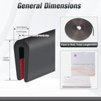 Rubber Edge Trim, Self Adhesive1/16 U Channel Edge Trim, Fit from 0 to 3/32" - Image 2
