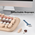 KNOWSQT Wireless Keyboard and Mouse Combo Pale MilkTea - Image 5