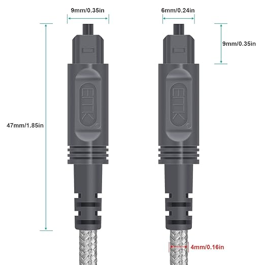 EMK Digital Optical Audio Cable Fiber Optical Toslink Cable SPDIF Audio Cable - Image 4