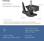 SMALLRIG Super Clamp Kit, Heavy Duty Max Load 33lb /15kg, - Image 7