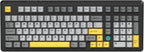 NACODEX Ajazz AK980 Grey Yellow Wireless Mechanical Gaming Keyboard, Tri-Mode by NACODEX