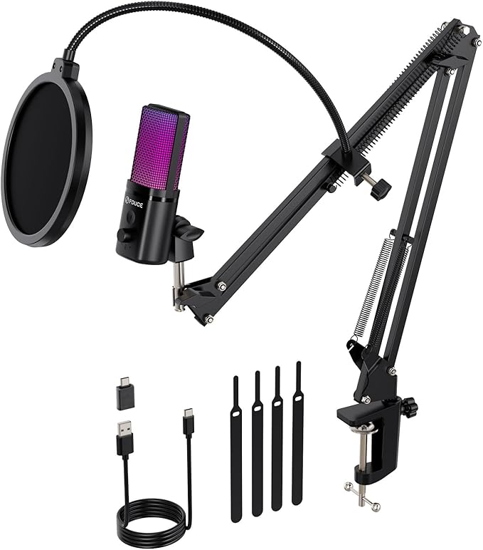 FDUCE Gaming USB Microphone, RGB Condenser mic by FDUCE