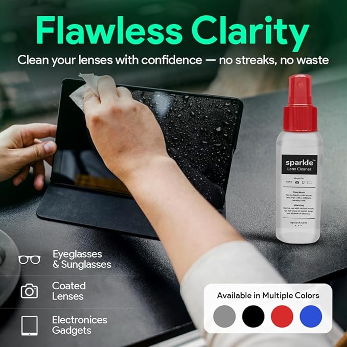 Sparkle Anti-Reflective Lens Cleaner Spray kit | 1oz Glasses Cleaner Spray + - Image 3